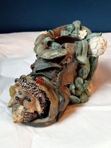 Hedgehog in Old Boot Candlestick Holder