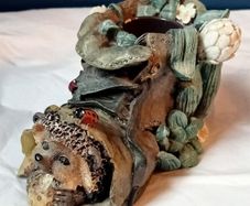 Hedgehog in Old Boot Candlestick Holder