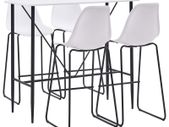 5 Piece Bar Set Plastic White