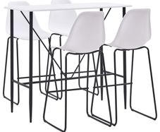 5 Piece Bar Set Plastic White
