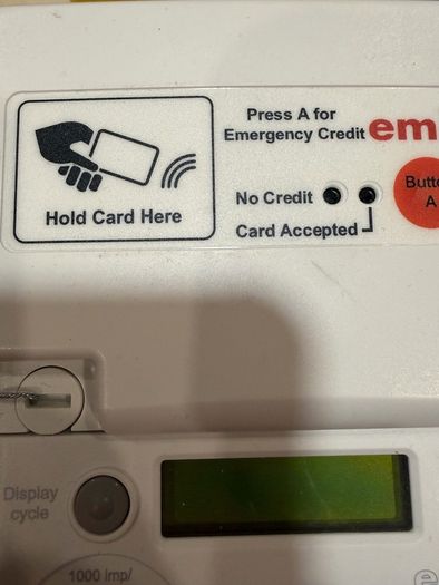 Card top up electricity meter
