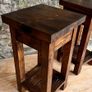 Premium Modern Rustic Dark Walnut Bedside tables, pair . Solid chunky wood, handcrafted Image 6