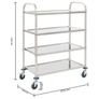 4-Tier Kitchen Trolley 107x55x125 cm Stainless Steel Image 3