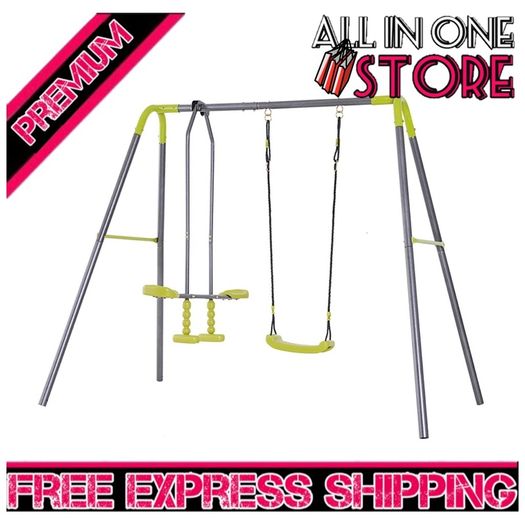 Kids Children Swing Glider Set Metal Frame Backyard Playground Garden Outdoor Baby (FREE SHIPPING)