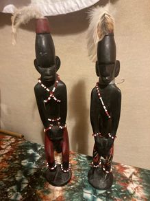 tribal African hand craved figures free postage