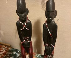 tribal African hand craved figures free postage