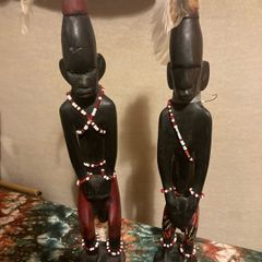 tribal African hand craved figures free postage