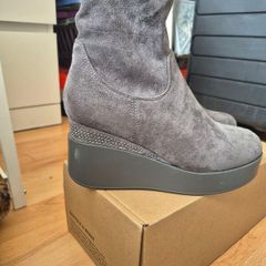 Ladies grey ankle boots