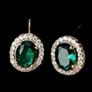 18k Gold Vermeil Colombian Emerald Halo Earrings Image 9