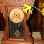 Antique Mantel Clock made by Waterbury AMERICAN GINGERBREAD CLOCK Carved Oak Case 59 x 35cm works well Image 6