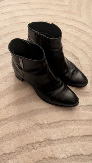 Black leather boots