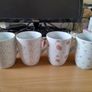 Two sets of 4 mugs plus free cut glass pin dish Image 2