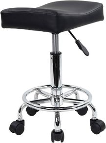 NEW SALE | Square Rolling Stool PU Leather Height Adjustable Swivel Massage SPA Salon Stools Task Chair with Wheels