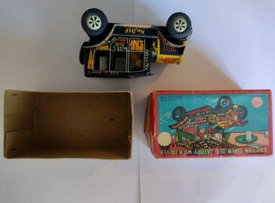 Line-Mar : Friction Siren Old Jalopy with Driver - Boxed (1940s - 1950s Rare)