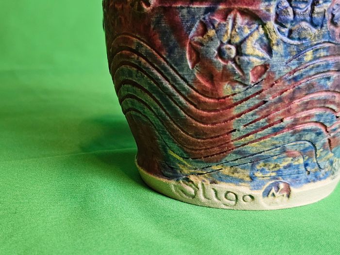 Michael Kennedy Sligo Studio Pottery Vase , Irish Ceramic Art, Ram Horn Handles