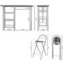 Bar Table with 2 Bar Stools, Dining Table, Folding Bar Stools Image 4