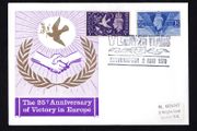 1970 Great Britain Illustrated cover Celebrating 25th Anniversary of VE (Victory in Europe) Day trying 2 1/d &amp; 3d 1946 Victory Commemorative Stamps
