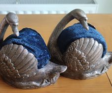 Silver Plated Swan Ornament Trinket Jewellery Matches Holder