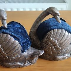 Silver Plated Swan Ornament Trinket Jewellery Matches Holder