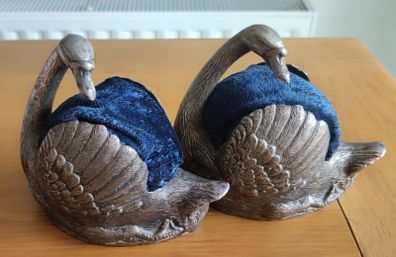 Silver Plated Swan Ornament Trinket Jewellery Matches Holder