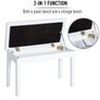 Leather Piano Dressing Stool  White Image 4