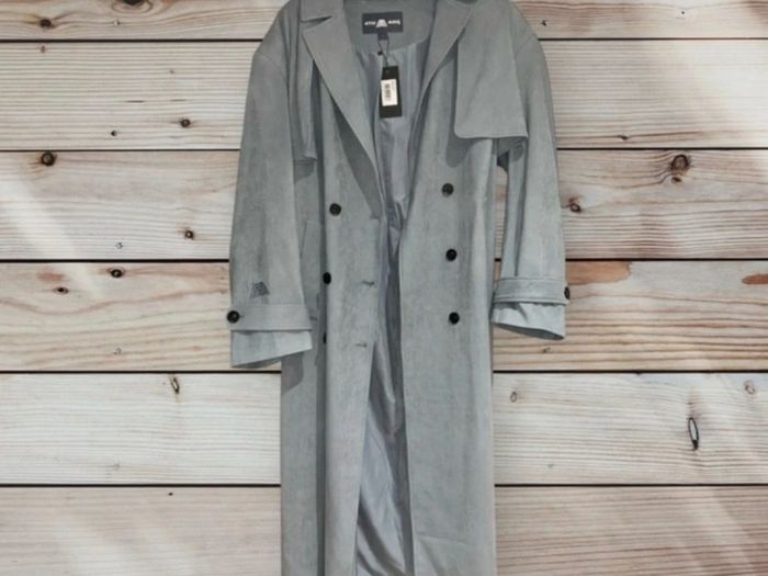 4th Arq BODHI Suede Trench Coat Smoky Blue