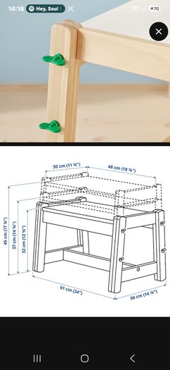 Kids Adjustable Desk and Bench IKEA Flisat