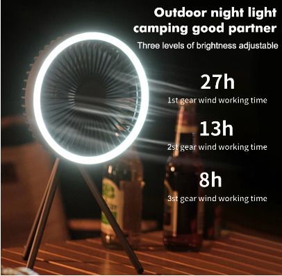 BRAND NEW Stand Air Cooling Fan with Night Light Outdoor Camping
