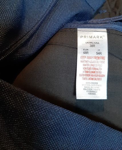 New navy trousers tag attached