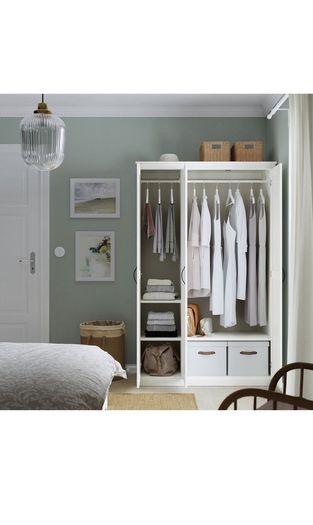 Wardrobe, white, 120x60x191cm