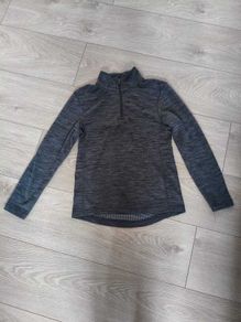 Grey marl quarter-zip sports top