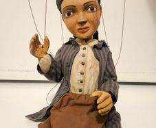 Girl With Braids Handmade Wooden Marionette