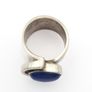 Signed Chunky Sterling Silver Lapis Lazuli Ring Image 5