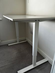 IKEA TROTTEN sit/stand white desk