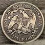 USA United States Silver 1876 CC Seated Liberty Half Dollar Image 2