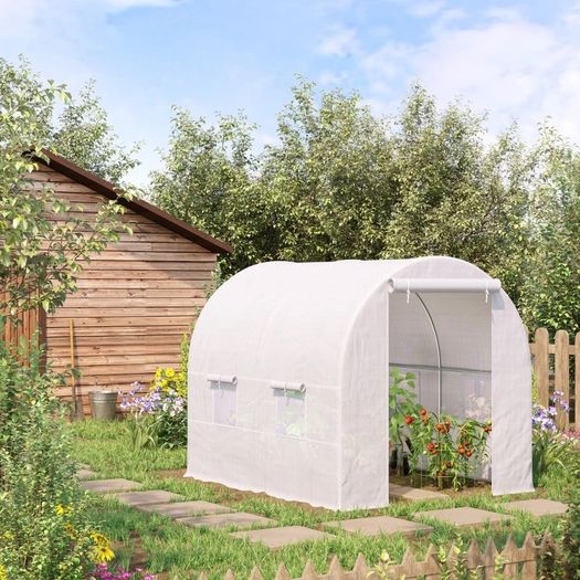 250Lx200Wx200H cm Walk-in Greenhouse-White (FREE SHIPPING)