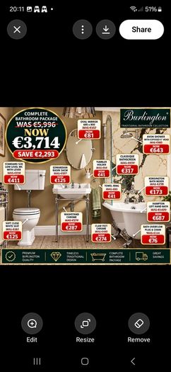 Edawardian bathroom package massive savings