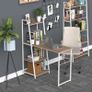 Modern Foldable Office Desk with Storage Shelf Freestanding Multi-function Computer Workstation Dining Table for Home Office (FREE POSTAGE) Image 5