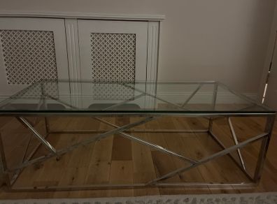 Glass coffee table
