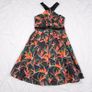 Karen Millen Black Orange Bird of Paradise Floral Halter Neck Fit and Flare Dress 14UK/42EU Image 5