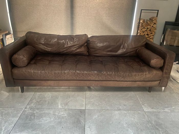 Brown Leather Sofa