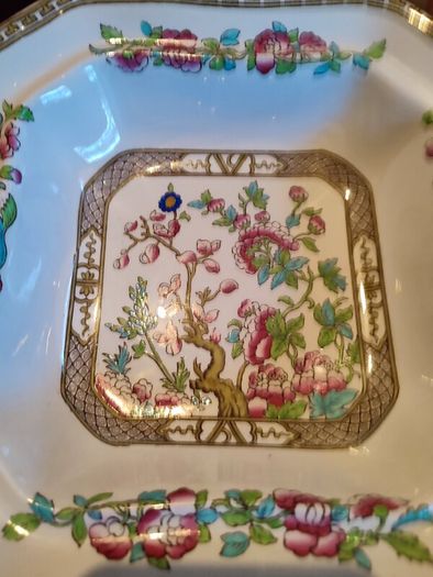 Vintage Bridgwood Indian Tree Dish With Lid