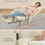 Rocking Chair Rubber Wood Feet Fleece Surface Rocking Armchair with 4 Adjustable Backrests Camel Brown Image 3