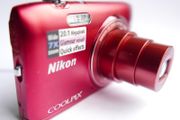 Nikon COOLPIX S3400 Red 20.1 MP Digital Camera, SD Card and charging cable