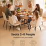 Folding Dining Table with Wheels & 2 Storage Shelves  Extendable Space-Saving Kitchen Table, Vintage Brown Image 2