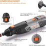 Rotary Tool, Cordless Rotary Tool 4V Power Potable Grinder with 31 Accessories and USB Cable for Recharging, Perfect for DIY Creation and Light Duty Image 9