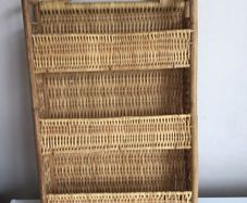 Large Wall hanging Wicker Cane Spice/ Letter Rack