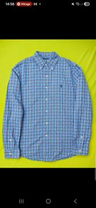 Ralph Lauren blue plaid button up shirt