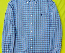 Ralph Lauren blue plaid button up shirt