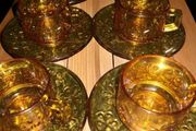 Vereco amber glass coffee set